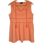 Frye Peplum Lace Trim Tank in Cadmium Orange M NWT Photo 2
