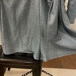 Boutique Brand Ice Blue Metallic Long Sleeve Wrap Front Romper S Photo 5