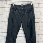 RSQ High Rise Slim Straight Jeans Black Distressed Women’s 30x30 Stretch Denim Photo 4