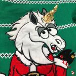 Unicorn Santa Ugly Christmas Sweater Size L Photo 2