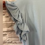 ZARA || Women’s Small Baby Blue Cotton Ruffle Sleeve Blouse Photo 2