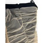 Twelve by Twelve Dress Women's Size Small Mini Ruched Ruffle Tan Black Cocktail Photo 5