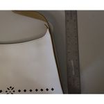 Ivory White Vegan Leather Laser Cut Hobo Bag Purse Shoulder Bag Photo 4