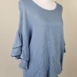 Workshop Republic Clothing Workshop / M / Dusty Blue Ruffle Sleeve Slouchy Bl Photo 5