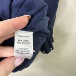 Hill House  'The Mila Dress' One Shoulder Navy Blue Linen Women's Small NEW Photo 4