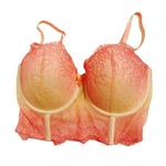 Victoria's Secret  Size 32D Coral Ombré Lace Very Sexy Demi Bustier Bra Photo 0