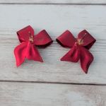 Vintage Stud Earrings Stunning Shiny Red Bow Photo 4