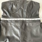 Banana Republic NWT BANANA REBUPLIC Vegan Leather wide leg Jumpsuit Size 4 Black strapless Photo 11