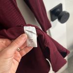 Cherish Women's Size M Open Front Longline Cardigan Sweater Maroon Red Ribbed Photo 8