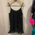 Cute sheer lined black mesh pom pom 3d textured swingy dress whimsigoth fairy Size M Photo 6