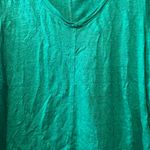 Tahari  Teal Short Sleeve V-Neck Top Photo 2