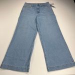 Lands' End  Sustainable Denim High Rise Wide Leg Jeans Light Wash NEW Size 12 Photo 14