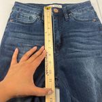 Ymi  Gigi Fit Flared Jeans Womens 3 Blue Denim Cotton Stretch High Rise Raw Hem Photo 10