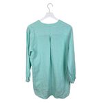L.L. Bean Premium Washable Linen Long Tunic Top Size Large 100% Linen Fair Aqua Blue Photo 1
