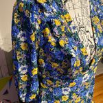 MELLODAY Floral Flowy Ruffle Layer Bright Short Sleeve V Neck Brunch Wedding Guest Photo 2