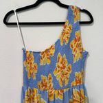 Abel the label  Blue Yellow Floral One Shoulder Maxi Dress L Photo 1