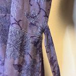 Bryn Walker Vintage Dress Purple Midi Button Front Jacquard Dress Tie Sz M GUC Photo 5