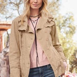 Sundance  Every Angle Linen Blend Jacket Beige Button Up Outerwear Size XS Photo 0