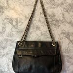 Rebecca Minkoff  Swing Double Chain Black Leather Shoulder Bag Women's Handbag Photo 3