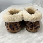J.Crew  Woman's Size 7 CoZy Warm Leopard Calf Hair Moccasin Slippers Photo 2