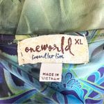 One World Purple & Green Flared Sleeveless Embellished Blouse Top Size XL Photo 7