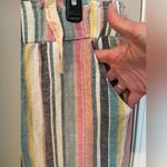 Kiss & Cry linen blend pastel striped wide leg pull on beach pants w/pockets. XL Photo 1