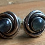 Crystal Earrings Studs Sterling Silver Blue Photo 1