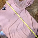 EXPRESS Dusty Rose Long Knit Sweater w Alternating Shear & Ruffle Sleeve Panels Photo 6