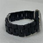 Relic  women watch silver black toned 35mm round case rhinestones WR running Photo 5