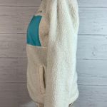 Adidas Neo Fuzzy teddy bear fleece jacket white/blue size XSmall US womens Photo 2