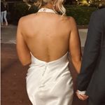 Meshki Esther Iridescent  Satin Cowl Maxi Dress Ivory Photo 4