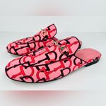 Gucci Princetown Horsebit Logo Print Pink Fabric Flat Loafer Mules Size EU 39 Photo 12