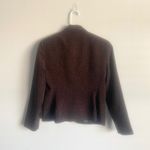 Kasper  Vintage Brown Leopard Suit Jacket Blazer‎ Business Casual Office Size 6P Photo 3