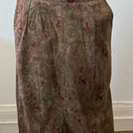 80s leather paisley maxi skirt M Aline stretch Ranch hippie Western Ranch boho Brown Size M Photo 0