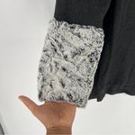 Capote Charcoal Gray Stretch Knit Faux Fur Accents Dolman Cape Poncho Cozy L Size L Photo 5