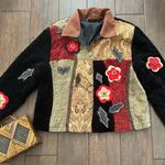 Julia Kim Patchwork Floral Embroidered Blazer size XL Brown Photo 0