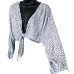 Illa Illa LIGHT BLUE TIE FRONT CROP TOP Photo 7