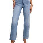 Good American 's Good Boy straight crop jeans High Rise Size 28 EUC Photo 3