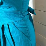 Windsor  Womens Strapless Dress Size S Turquoise Bow Pockets Photo 2