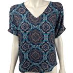 Lush Clothing Lush Double V-Neck Boho Floral Print Blouse Photo 0