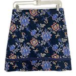 Loft Mini Skirt Women’s Floral A-line Blue Size M Casual Aesthetic Church Office Photo 0