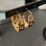 Gold Filled Chunky Chain Link Hoop Earrings Photo 2