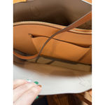 Tory Burch  Tote Bag Womens Perry Large Brown Pebbled Leather Triple Compartment Photo 6