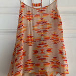 Anthropologie La Fee Verte Silk Diamond-shaped back Sun Fire CamiTop Size Small Photo 0