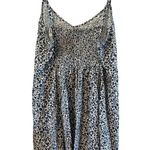 Gap  Sun Dress Navy white Floral XL Adj straps rouched vneck button up beach boho Photo 1