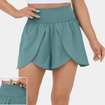 Halara Blue Turquoise Flowy High Waisted Dance Casual Shorts Sz M Photo 1