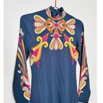 LA DOUBLEJ Navy Paisley Gold Pendant High Neck A Photo 13