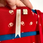 Petticoat Alley 100% Silk Cherry Red Lock Print Blouse Photo 5