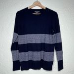 Banana Republic Women's Striped Filpucci Yarn Crewneck Sweater Navy Blue Small Photo 0