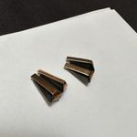 Renoir Oxidized Copper Modernist Clip On Earrings Signed Photo 1